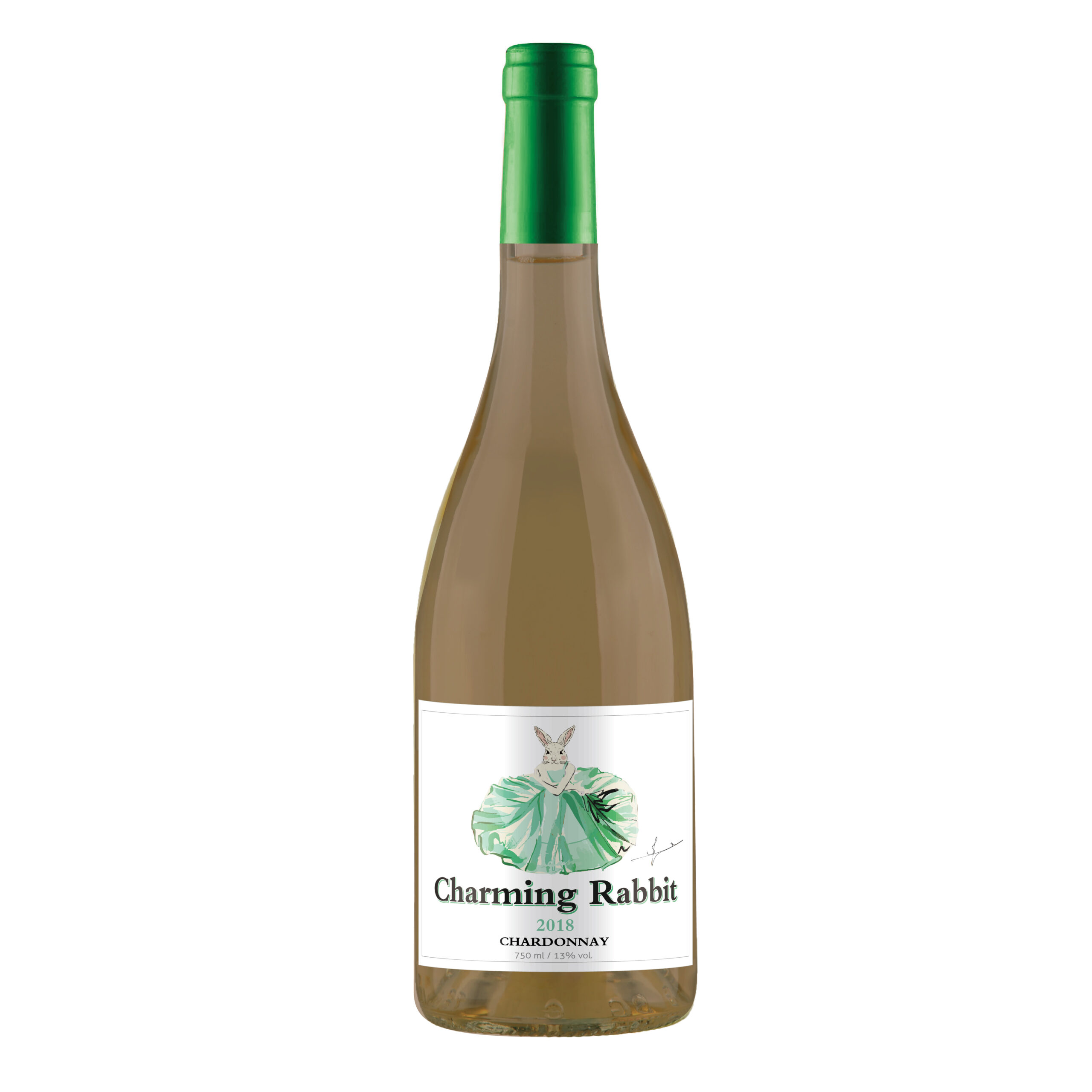 Charming Rabbit Chardonnay white wine bottle