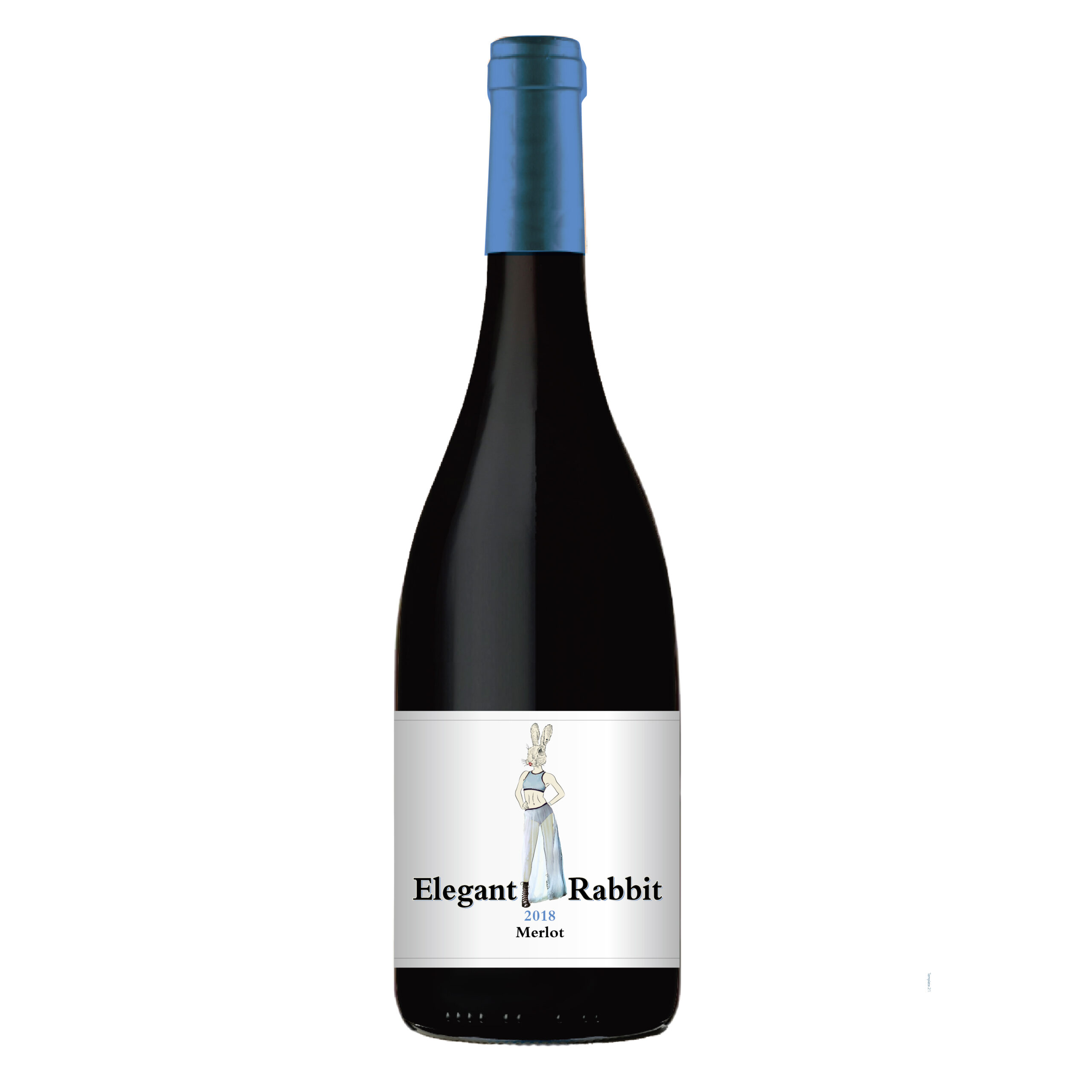Elegant Rabbit Merlot red wine bottle
