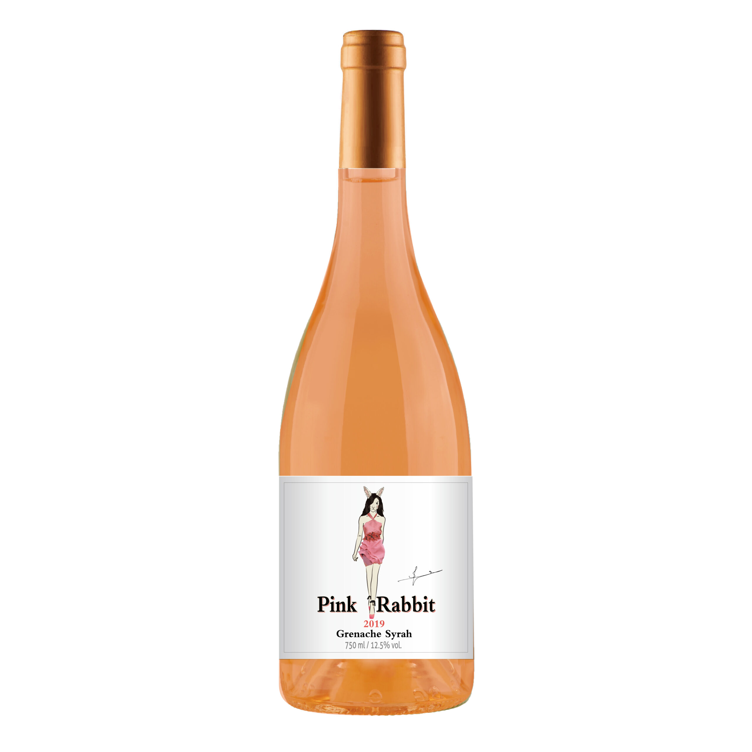 Pink Rabbit Grenache Syrah rosé wine bottle